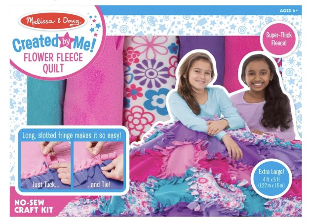 Melissa & Doug Created by Me! Flower Fleece Quilt No-Sew Craft Kit 